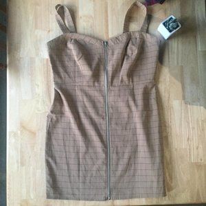 1X Forever 21 Tan Plaid Mini Dress- Never Used